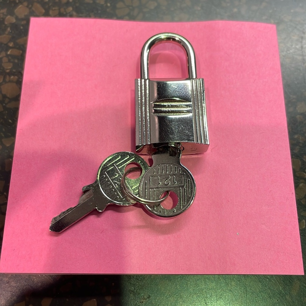 Hermes Silver Lock and Key Set